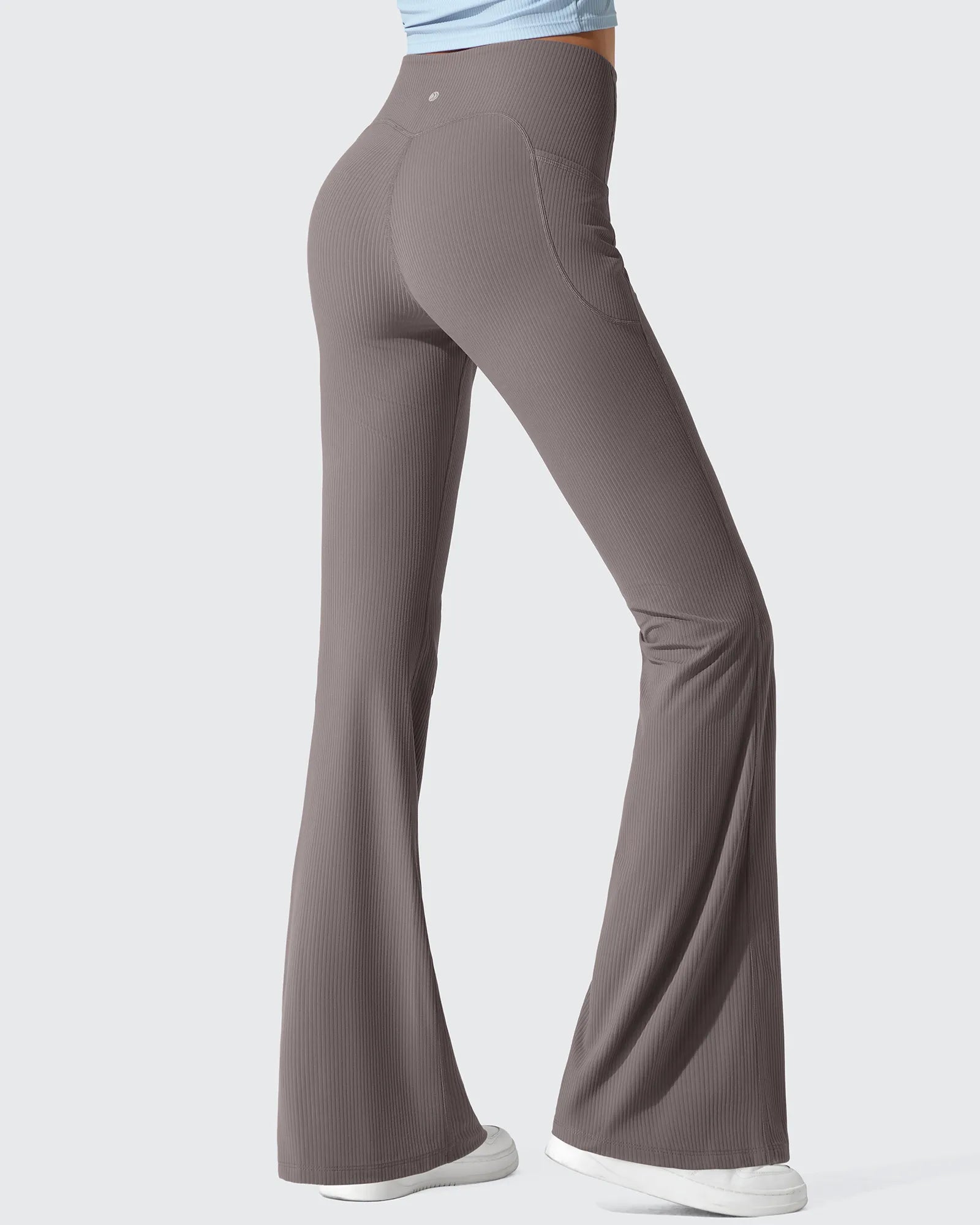 G4Free - Ribbed High Waisted Pockets Bootcut Leggings -GF25A568AA-S-GF25A569AA-S-GF25A570AA-S-GF25A568AB-M-GF25A569AB-M