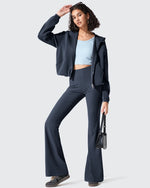 G4Free - Ribbed High Waisted Pockets Bootcut Leggings -GF25A568AA-S-GF25A569AA-S-GF25A570AA-S-GF25A568AB-M-GF25A569AB-M