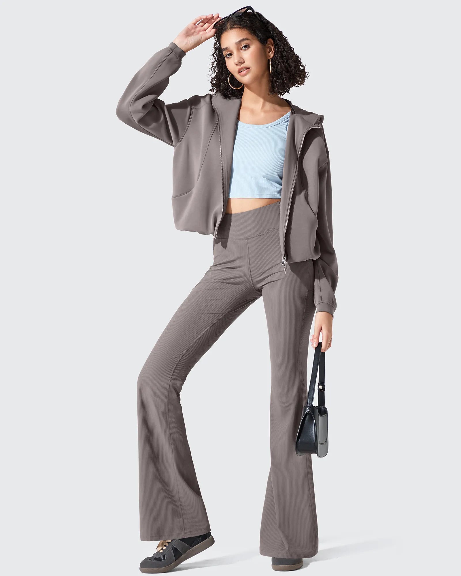 G4Free - Ribbed High Waisted Pockets Bootcut Leggings -GF25A568AA-S-GF25A569AA-S-GF25A570AA-S-GF25A568AB-M-GF25A569AB-M