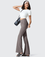 G4Free - Ribbed High Waisted Pockets Bootcut Leggings -GF25A568AA-S-GF25A569AA-S-GF25A570AA-S-GF25A568AB-M-GF25A569AB-M