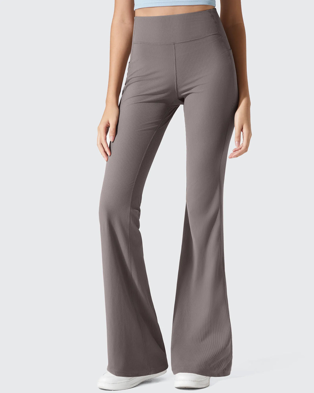 G4Free - Ribbed High Waisted Pockets Bootcut Leggings -GF25A568AA-S-GF25A569AA-S-GF25A570AA-S-GF25A568AB-M-GF25A569AB-M