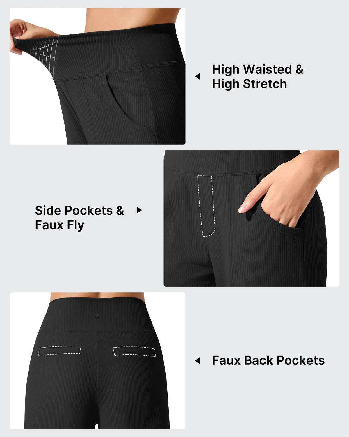 G4Free - Ribbed Knit High Waist Wide Leg Yoga Pants -GF25J650AA-S-GF25J650AB-M-GF25J650AC-L-GF25J650AD-XL-GF25J650AE-XXL