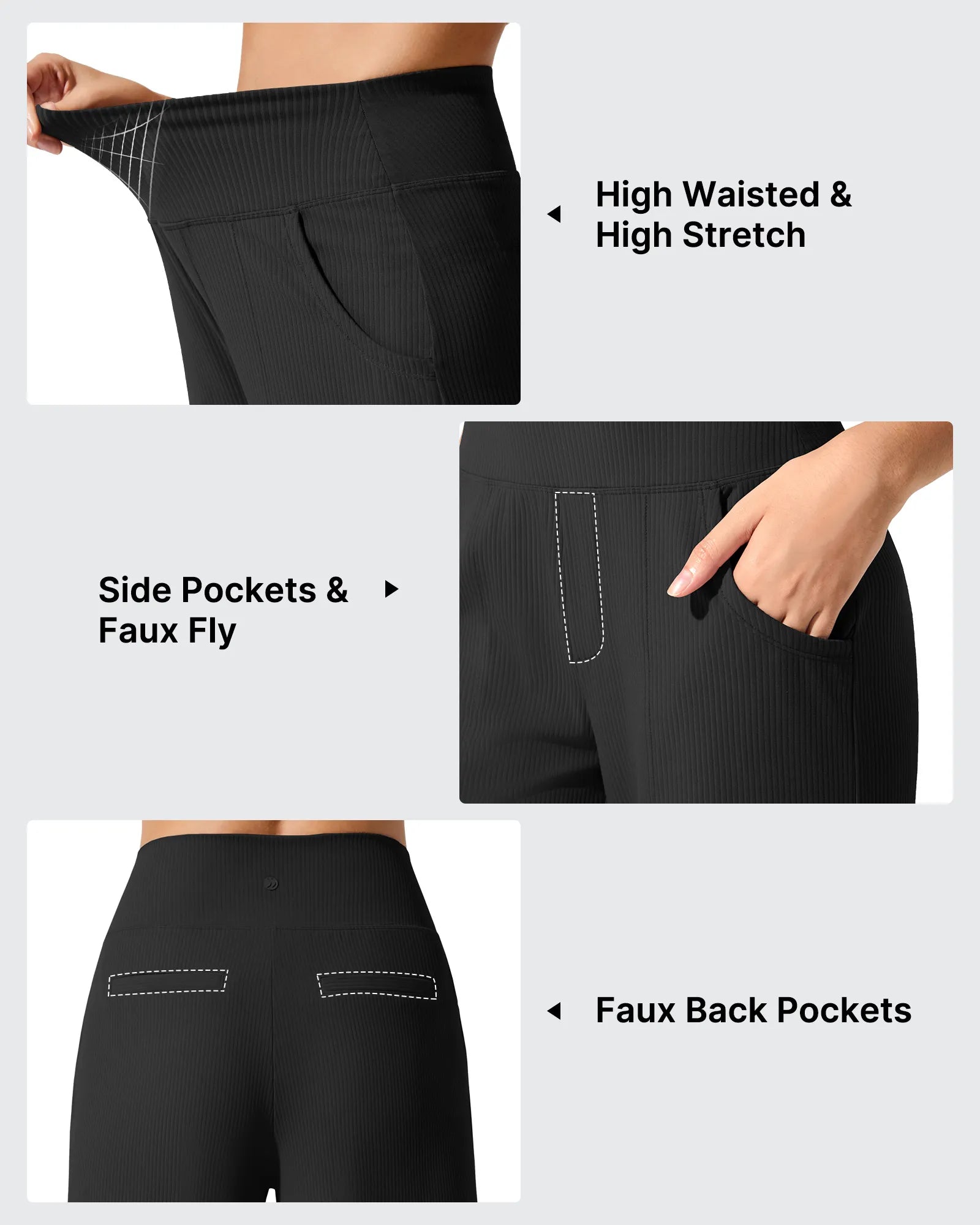 G4Free - Ribbed Knit High Waist Wide Leg Yoga Pants -GF25J650AA-S-GF25J650AB-M-GF25J650AC-L-GF25J650AD-XL-GF25J650AE-XXL