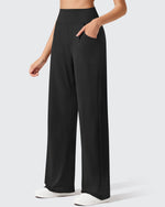 G4Free - Ribbed Knit High Waist Wide Leg Yoga Pants -GF25J650AA-S-GF25J650AB-M-GF25J650AC-L-GF25J650AD-XL-GF25J650AE-XXL