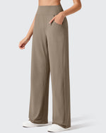 G4Free - Ribbed Knit High Waist Wide Leg Yoga Pants -GF25J650AA-S-GF25J650AB-M-GF25J650AC-L-GF25J650AD-XL-GF25J650AE-XXL