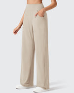 G4Free - Ribbed Knit High Waist Wide Leg Yoga Pants -GF25J650AA-S-GF25J650AB-M-GF25J650AC-L-GF25J650AD-XL-GF25J650AE-XXL