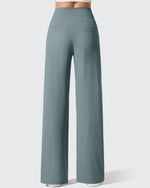 G4Free - Ribbed Knit High Waist Wide Leg Yoga Pants -GF25J650AA-S-GF25J650AB-M-GF25J650AC-L-GF25J650AD-XL-GF25J650AE-XXL