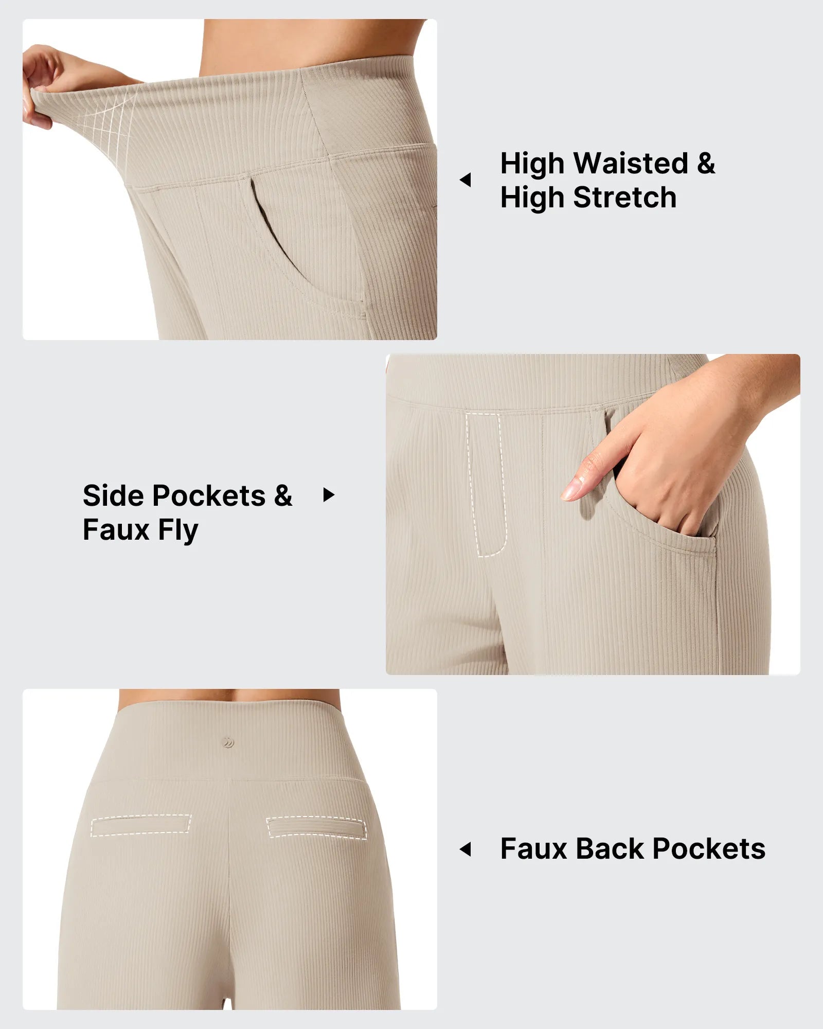 G4Free - Ribbed Knit High Waist Wide Leg Yoga Pants -GF25J650AA-S-GF25J650AB-M-GF25J650AC-L-GF25J650AD-XL-GF25J650AE-XXL