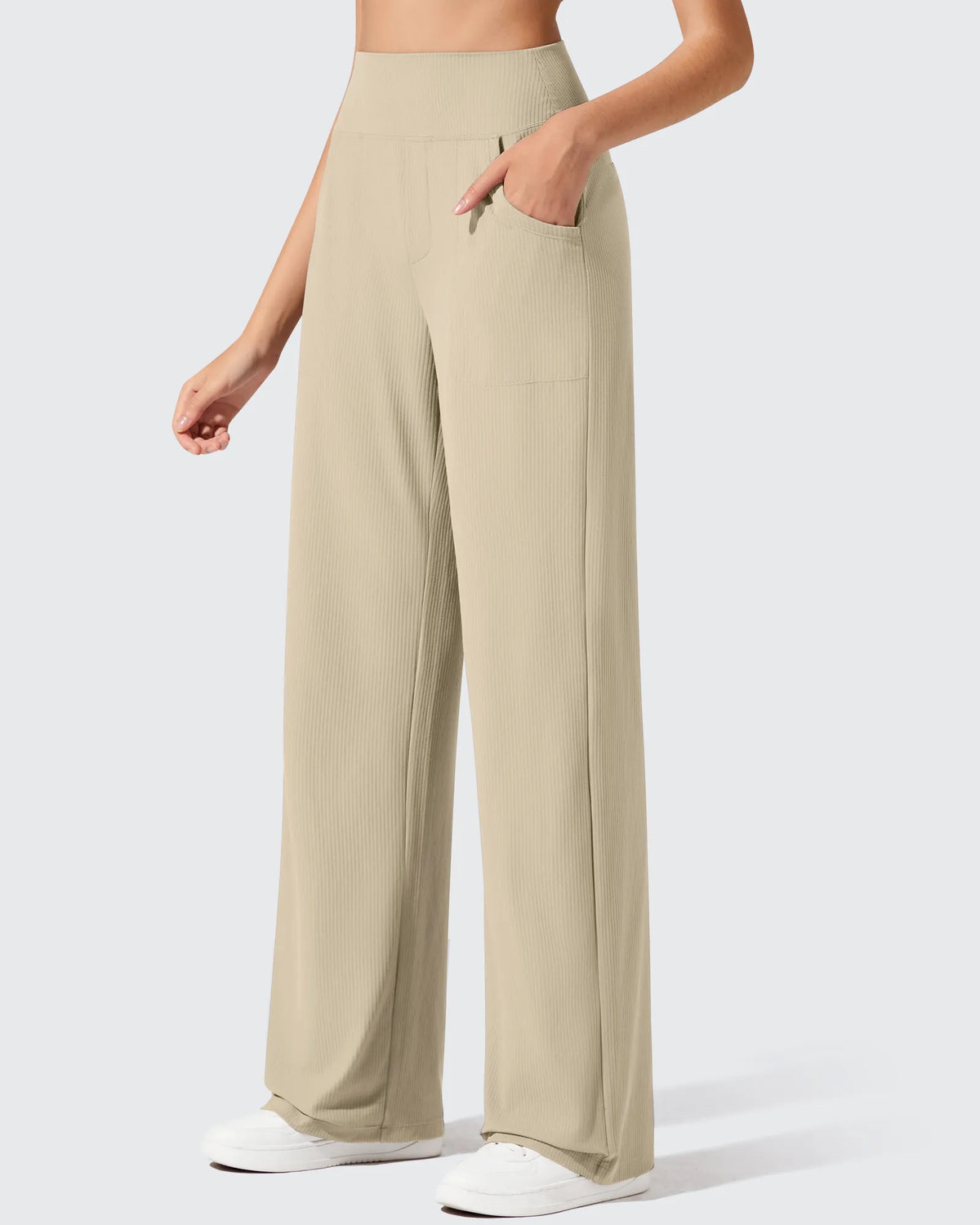 G4Free - Ribbed Knit High Waist Wide Leg Yoga Pants -GF25J650AA-S-GF25J651AA-S-GF25J652AA-S-GF25J650AB-M-GF25J651AB-M