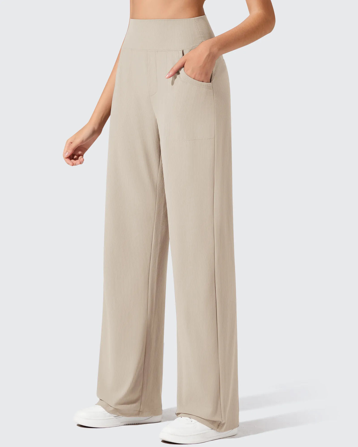 G4Free - Ribbed Knit High Waist Wide Leg Yoga Pants -GF25J650AA-S-GF25J651AA-S-GF25J652AA-S-GF25J650AB-M-GF25J651AB-M