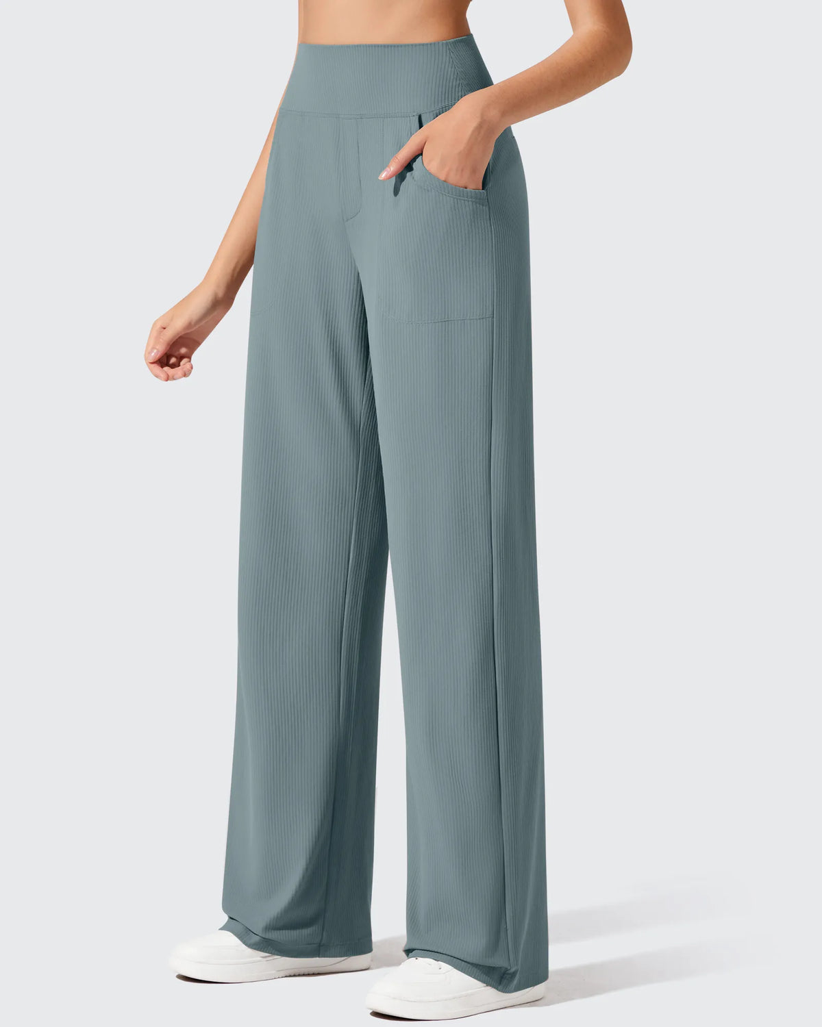 G4Free - Ribbed Knit High Waist Wide Leg Yoga Pants -GF25J650AA-S-GF25J651AA-S-GF25J652AA-S-GF25J650AB-M-GF25J651AB-M