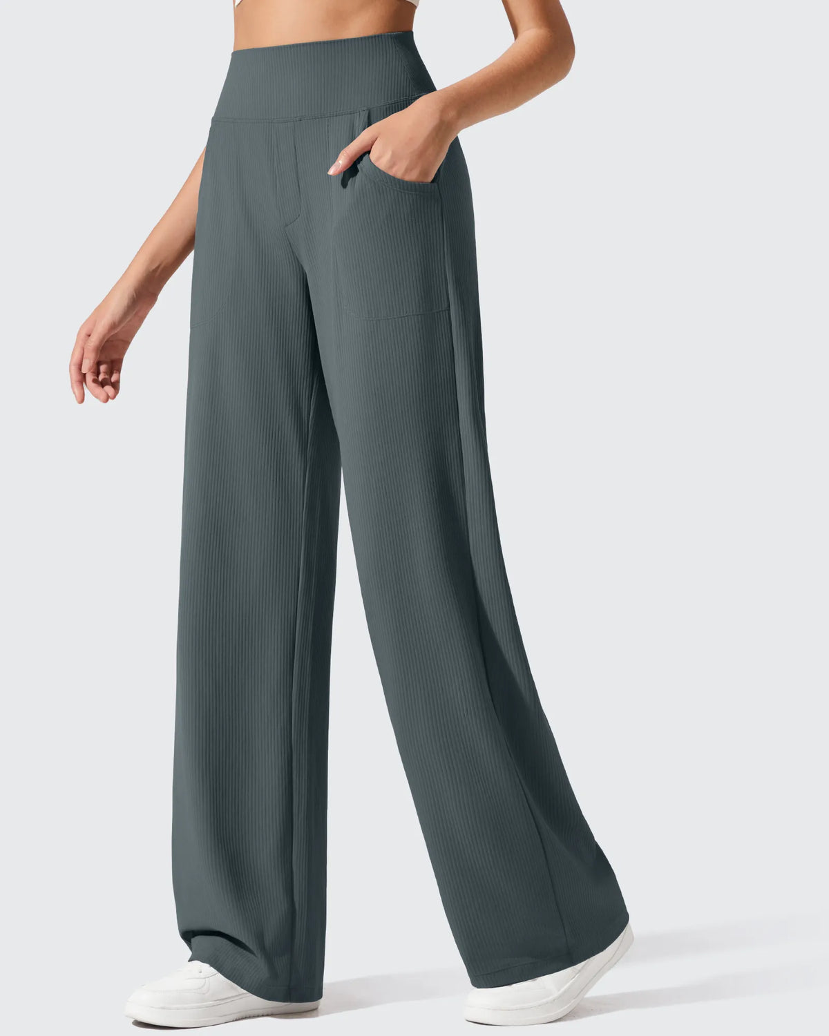 G4Free - Ribbed Knit High Waist Wide Leg Yoga Pants -GF25J650AA-S-GF25J651AA-S-GF25J652AA-S-GF25J650AB-M-GF25J651AB-M