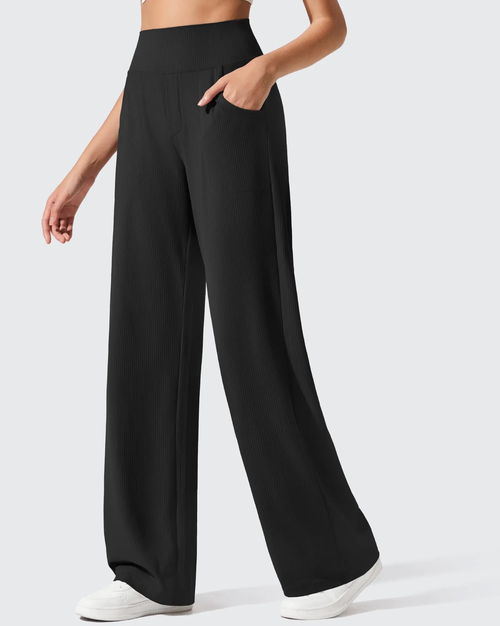 G4Free - Ribbed Knit High Waist Wide Leg Yoga Pants -GF25J650AA-S-GF25J651AA-S-GF25J652AA-S-GF25J650AB-M-GF25J651AB-M