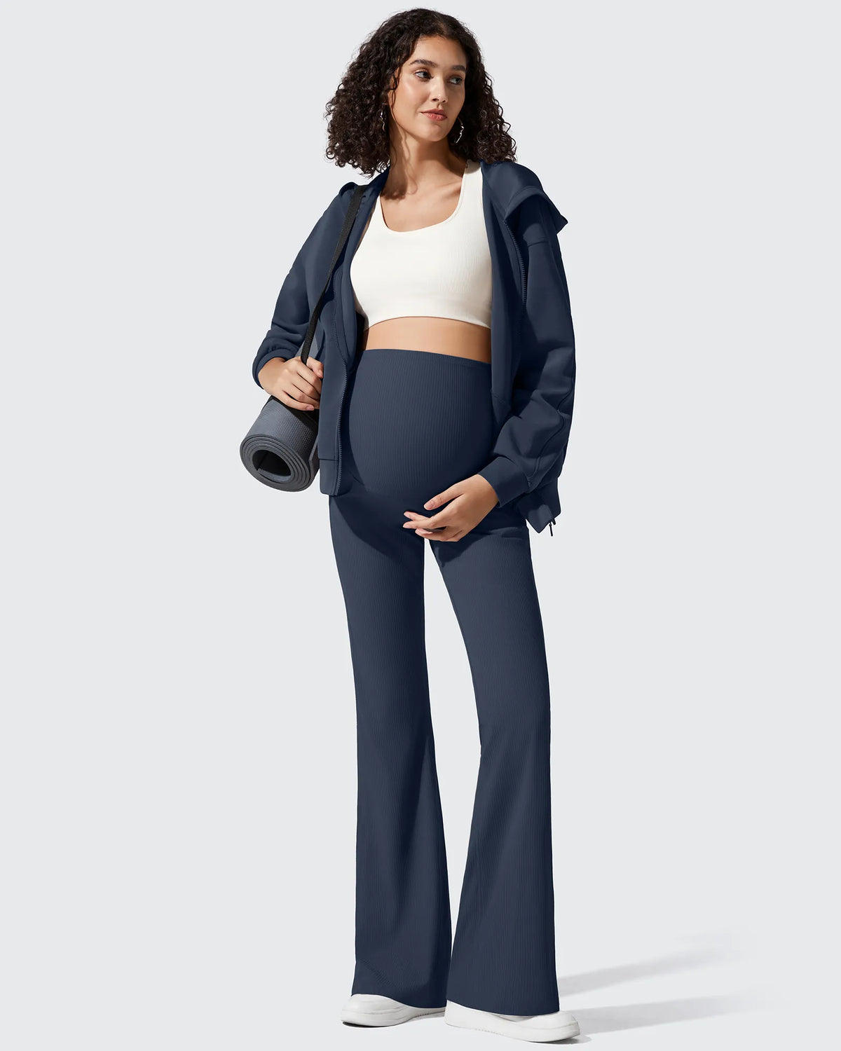 G4Free - Ribbed Maternity Flare Yoga Pants with Pockets -GF25AY587AA-S-GF25AY588AA-S-GF25AY589AA-S-GF25AY587AB-M-GF25AY588AB-M