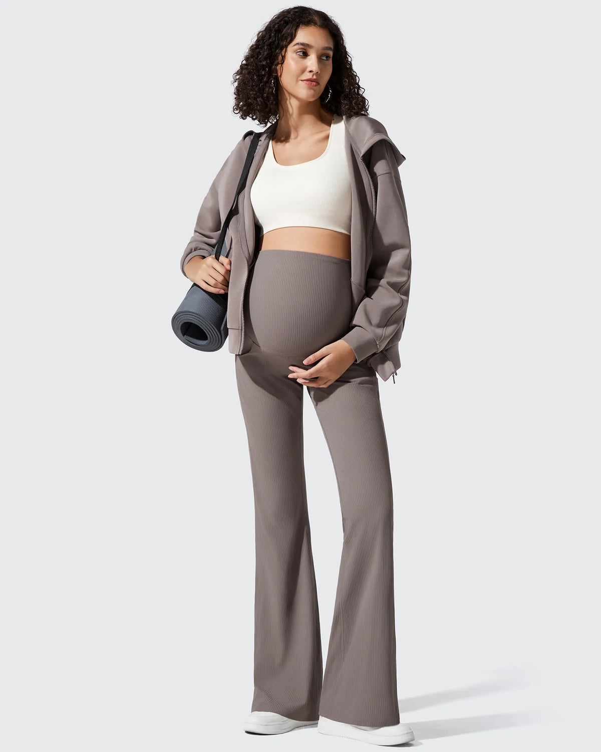 G4Free - Ribbed Maternity Flare Yoga Pants with Pockets -GF25AY587AA-S-GF25AY588AA-S-GF25AY589AA-S-GF25AY587AB-M-GF25AY588AB-M