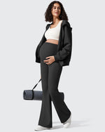 G4Free - Ribbed Maternity Flare Yoga Pants with Pockets -GF25AY587AA-S-GF25AY588AA-S-GF25AY589AA-S-GF25AY587AB-M-GF25AY588AB-M