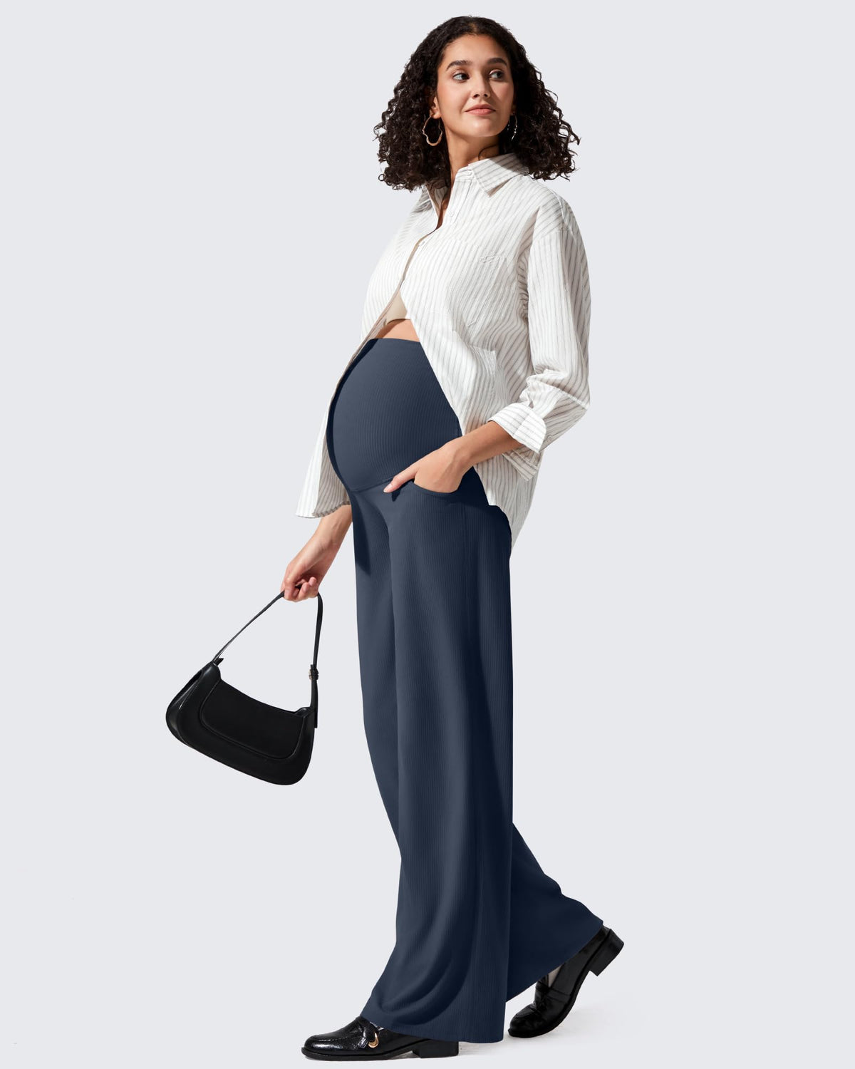 G4Free - Ribbed Maternity Wide Leg Casual Yoga Pants -GF25JY537AF-XS-GF25JY538AF-XS-GF25JY539AF-XS-GF25JY537AA-S-GF25JY538AA-S