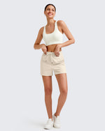 G4Free - Ribbed Mid-Rise Drawstring Shorts -GF25E318AA-S-GF25E318AB-M-GF25E318AC-L-GF25E318AD-XL-GF25E318AE-XXL