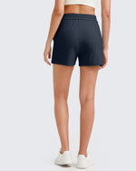 G4Free - Ribbed Mid-Rise Drawstring Shorts -GF25E318AA-S-GF25E318AB-M-GF25E318AC-L-GF25E318AD-XL-GF25E318AE-XXL