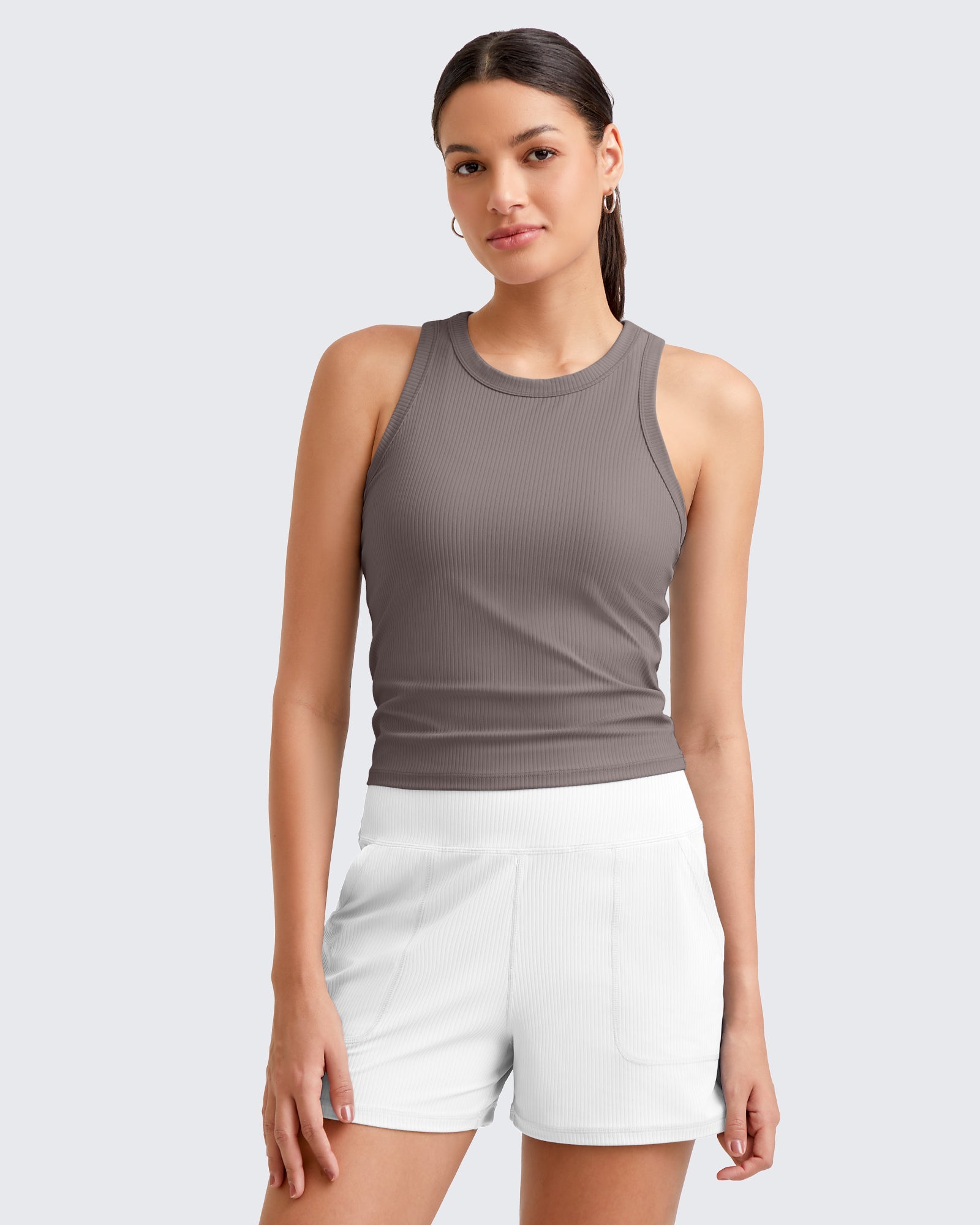 G4Free - Ribbed Slim Racerback Athletic Tanks -GF25B327AA-S
