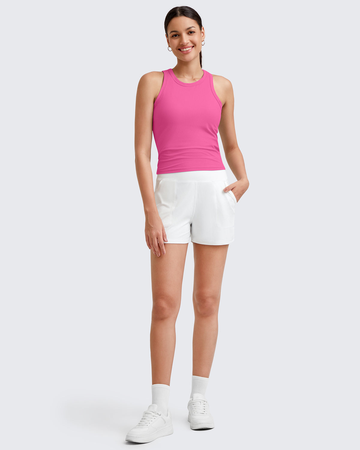 G4Free - Ribbed Slim Racerback Athletic Tanks -GF25B327AA-S-GF25B327AB-M-GF25B327AC-L-GF25B327AD-XL-GF25B327AF-XS