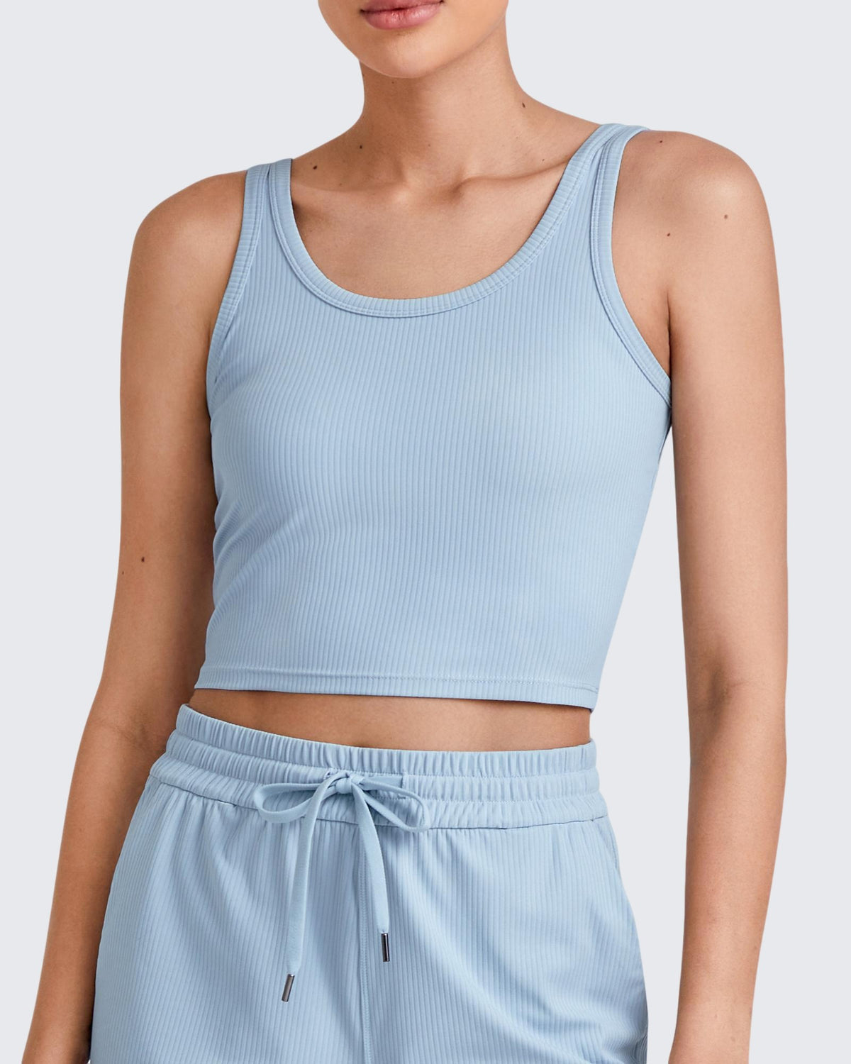 G4Free - Ribbed Slim Workout Tank Crop Tops -GF25L339AA-S