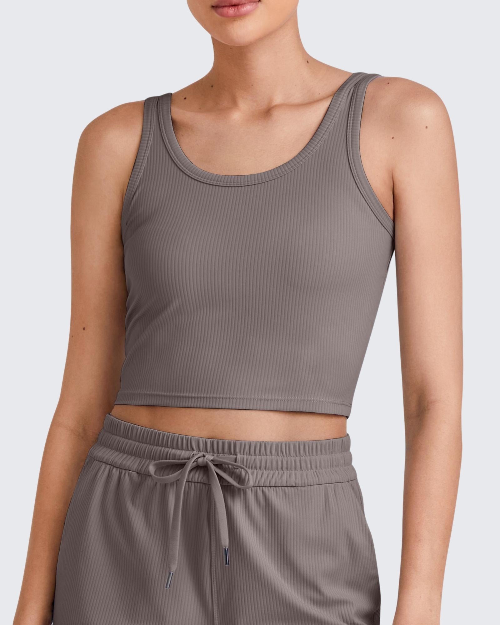 G4Free - Ribbed Slim Workout Tank Crop Tops -GF25L339AA-S