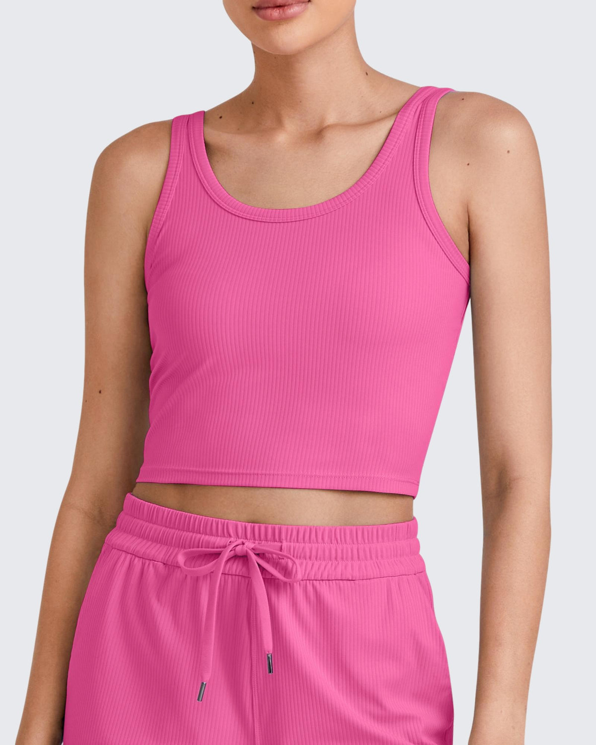 G4Free - Ribbed Slim Workout Tank Crop Tops -GF25L339AA-S