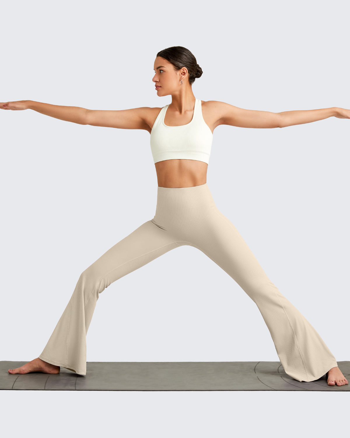 G4Free - Ribbed Tummy Control Flare Yoga Pants -GF25A407AA-S-GF25A408AA-S-GF25A409AA-S-GF25A407AB-M-GF25A408AB-M