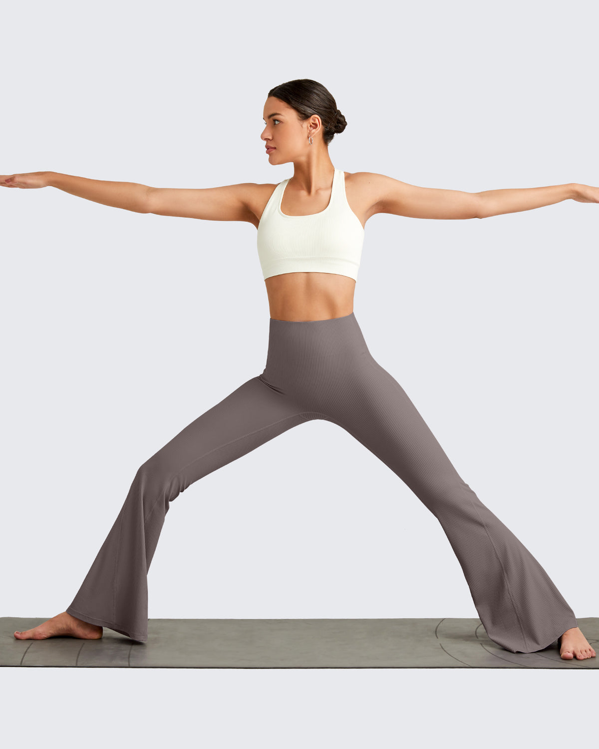 G4Free - Ribbed Tummy Control Flare Yoga Pants -GF25A407AA-S-GF25A408AA-S-GF25A409AA-S-GF25A407AB-M-GF25A408AB-M