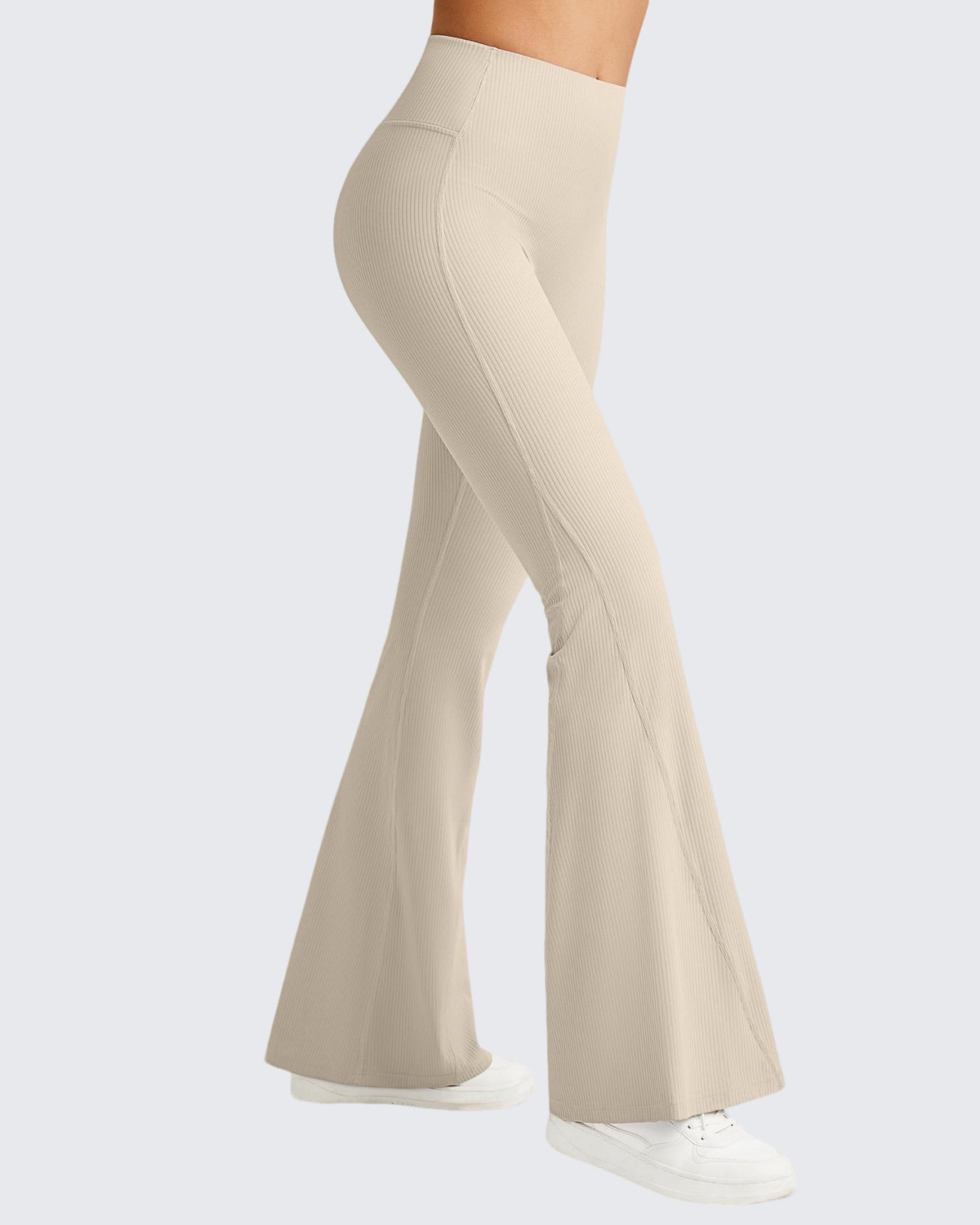 G4Free - Ribbed Tummy Control Flare Yoga Pants -GF25A407CA-S