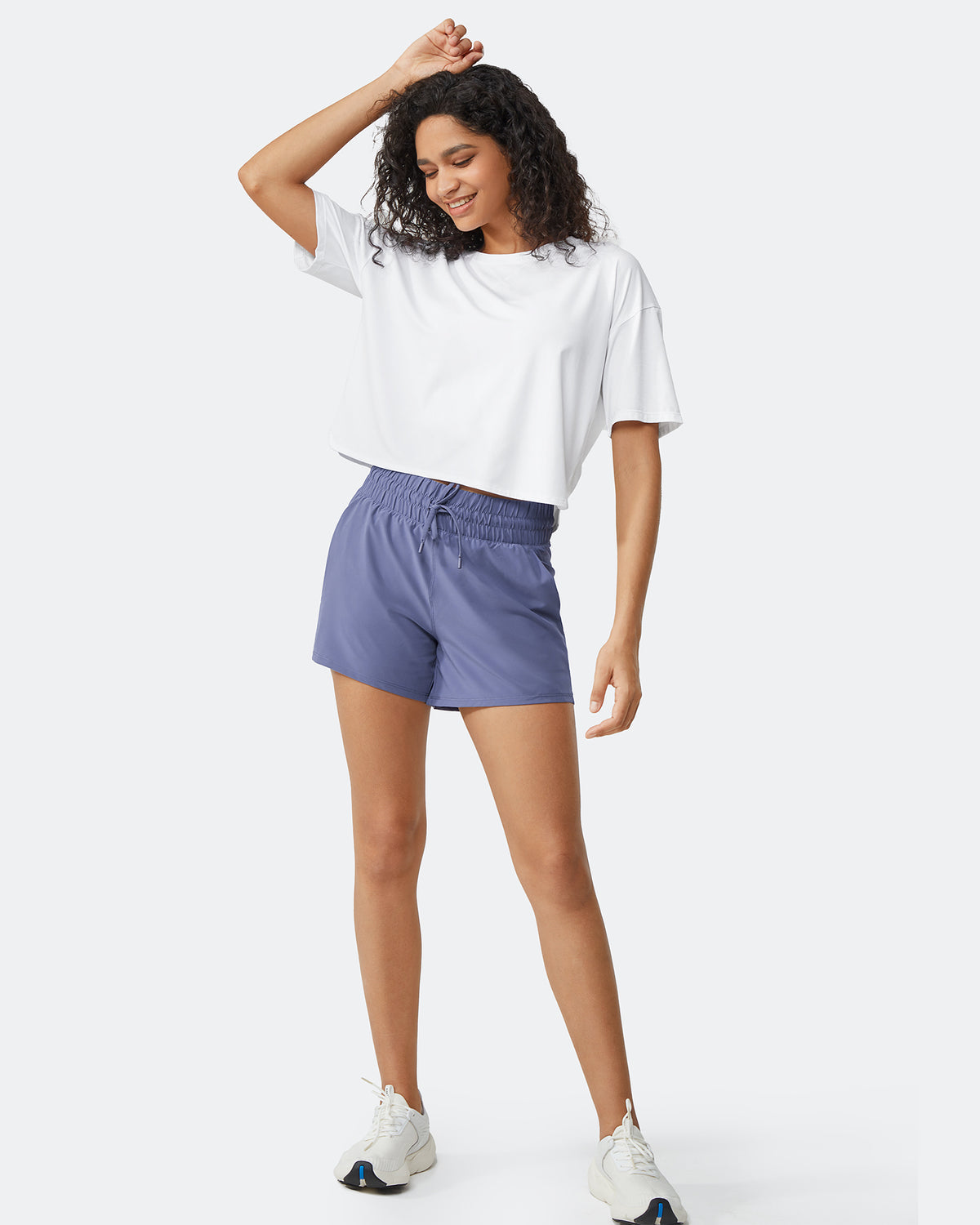 G4Free - Scoop Neck Short Sleeve Workout Crop Tops -GF24B199BA-S