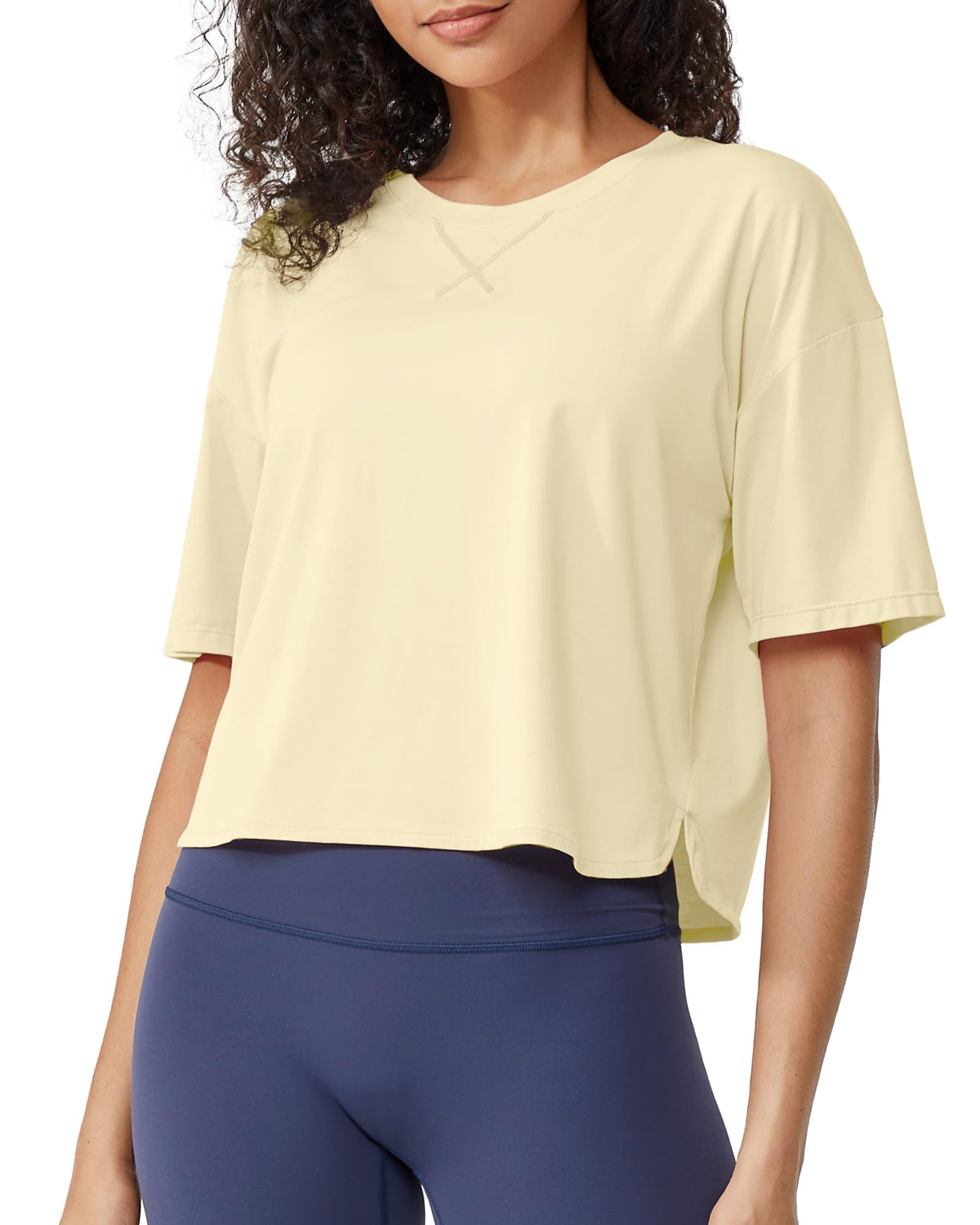 G4Free - Scoop Neck Short Sleeve Workout Crop Tops -GF24B199BA-S-GF24B199BB-M-GF24B199BC-L-GF24B199BD-XL-GF24B199BE-XXL