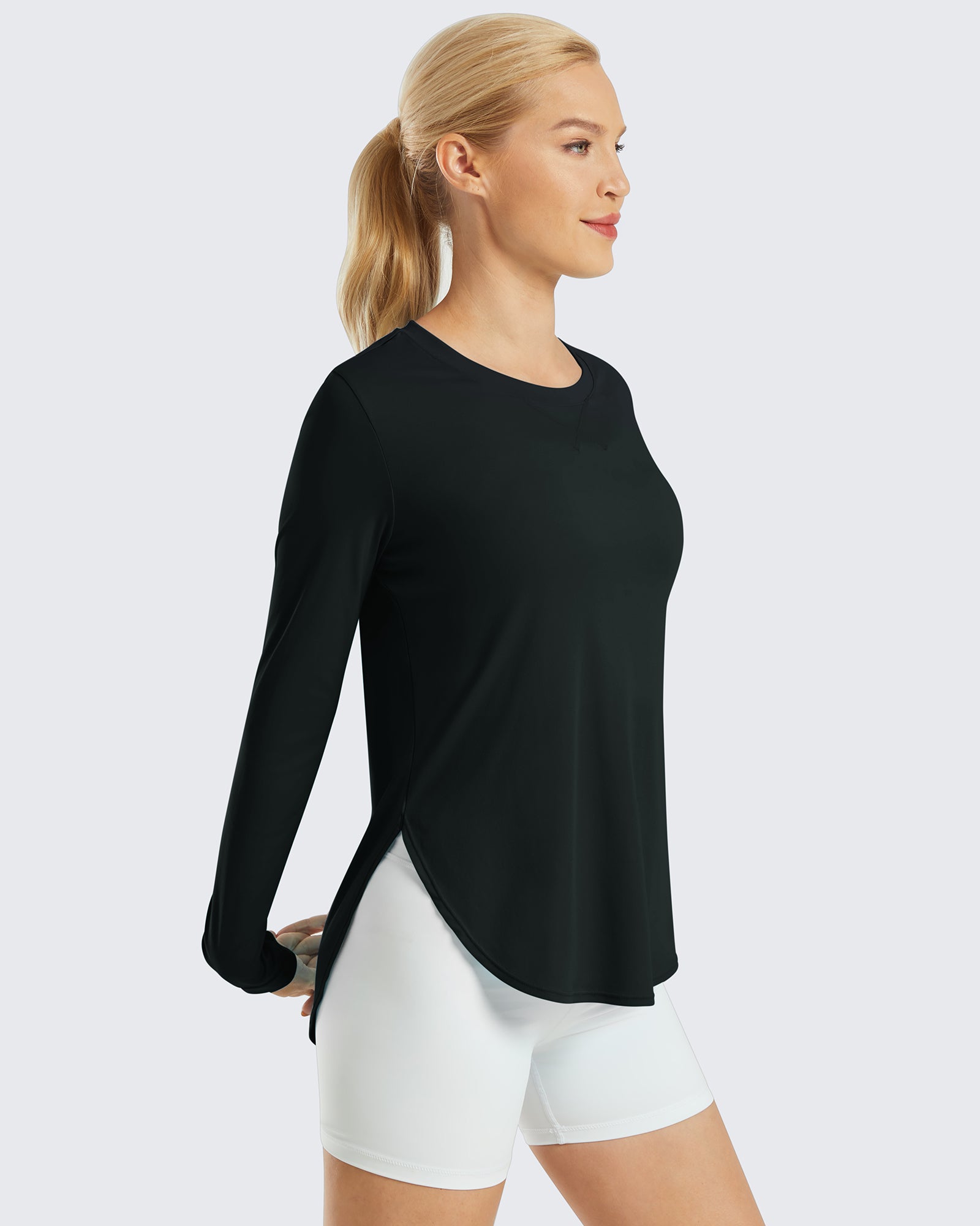 G4Free - Scoop Neck UV Sun Workout Long Sleeve -GF21B003BA-S