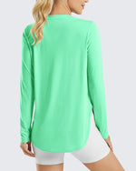 G4Free Activewear Scoop Neck UV Sun Workout Long Sleeve Tops 
