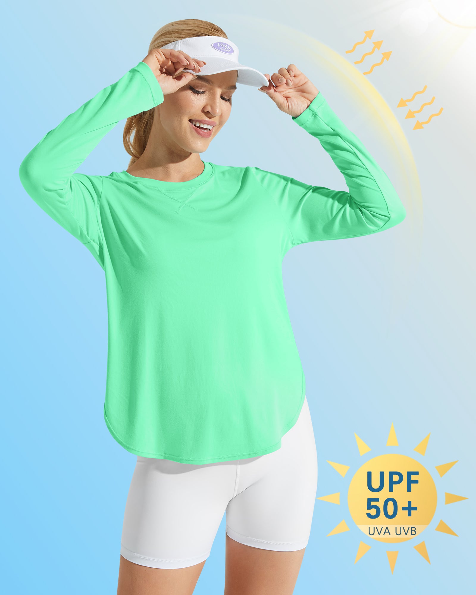 G4Free - Scoop Neck UV Sun Workout Long Sleeve Tops -GF21B003UA-S-GF21B003UB-M-GF21B003UC-L-GF21B003UD-XL-GF21B003UE-XXL