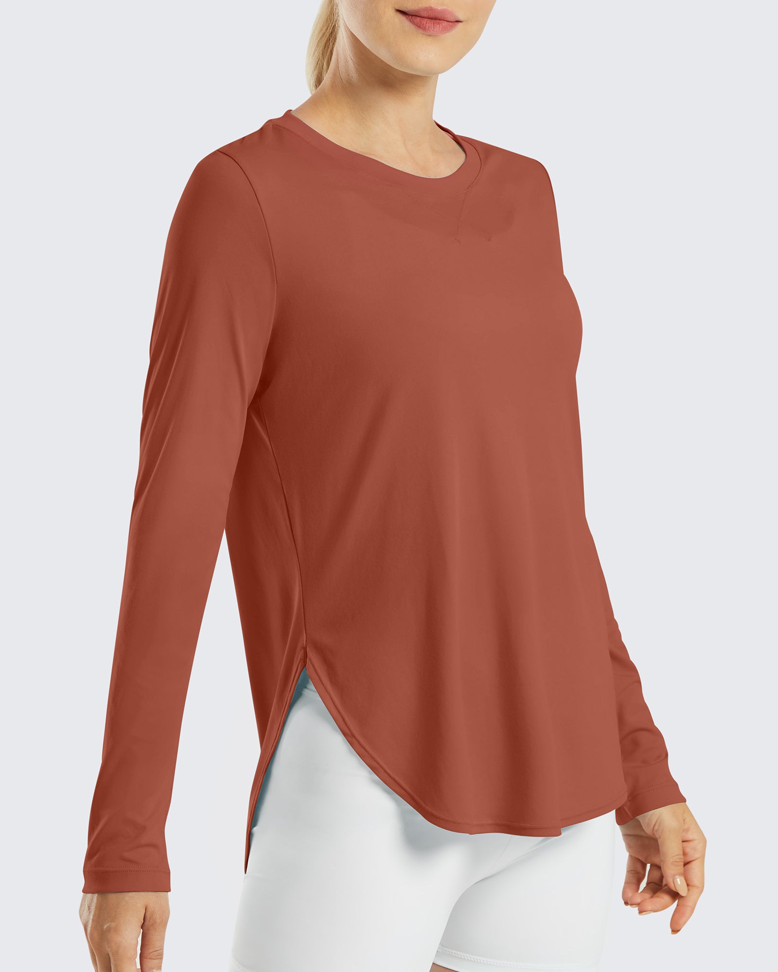 G4Free - Scoop Neck UV Sun Workout Long Sleeve Tops -GF21B003XA-S