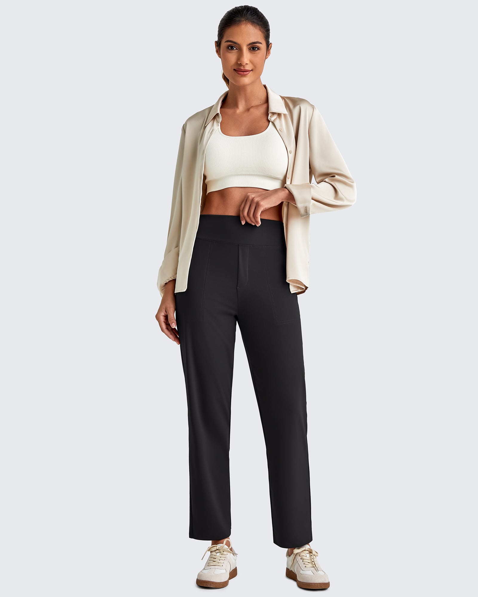 Crop Work Pants – G4Free High-Waist Business Casual Trousers