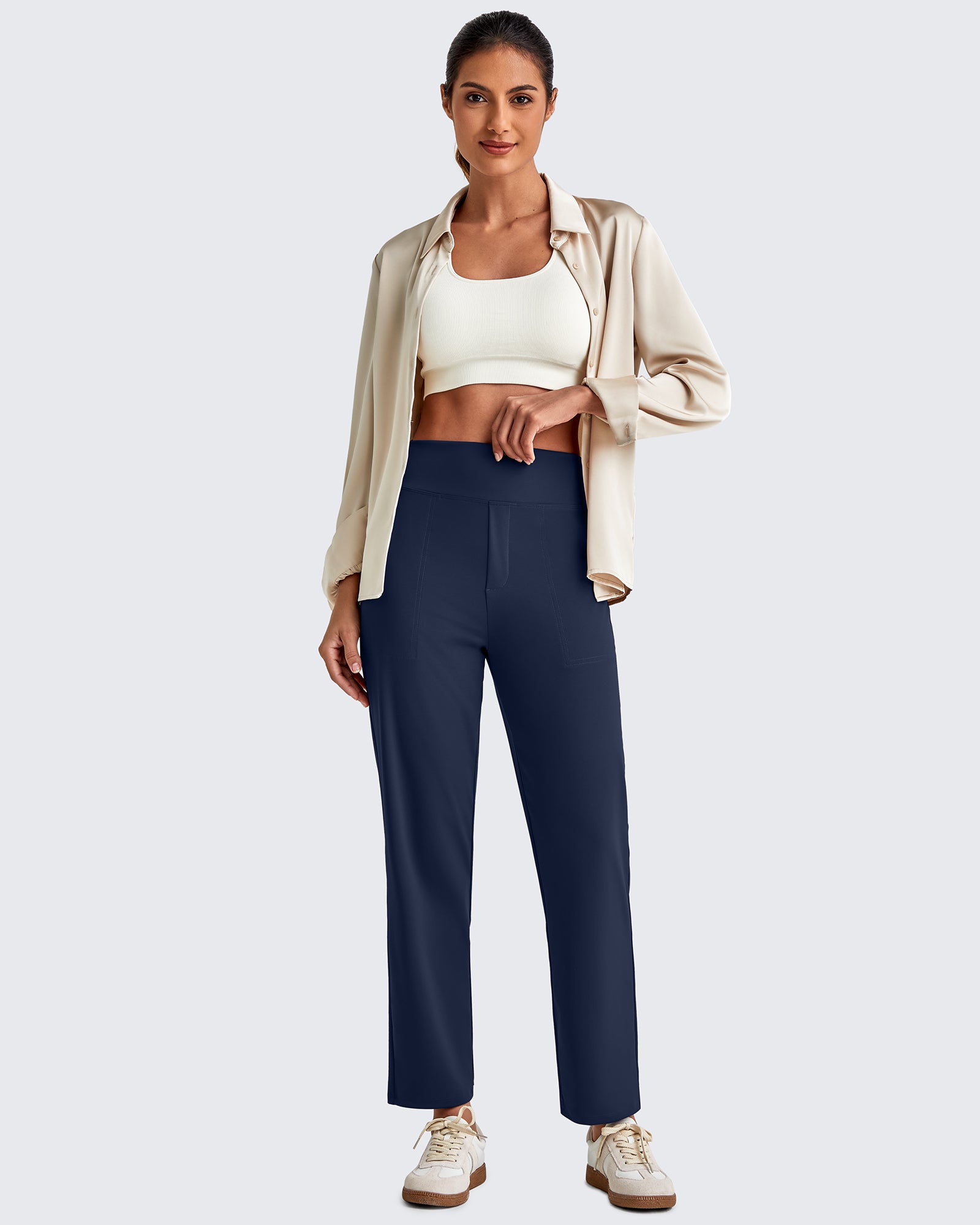 Crop Work Pants – G4Free High-Waist Business Casual Trousers