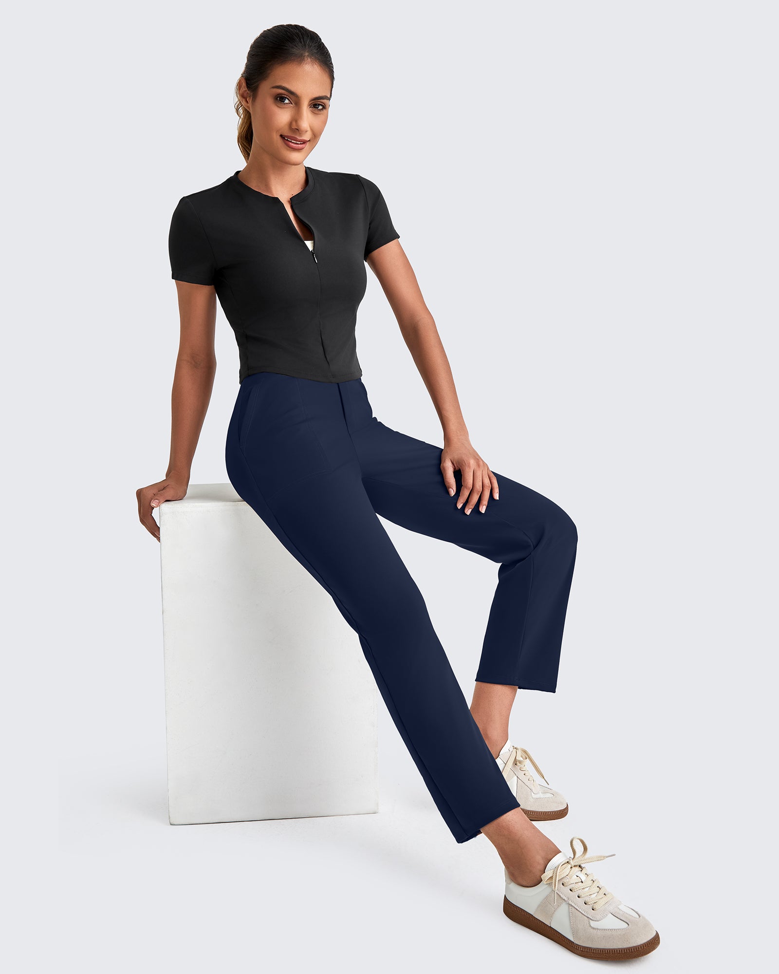 Crop Work Pants – G4Free High-Waist Business Casual Trousers