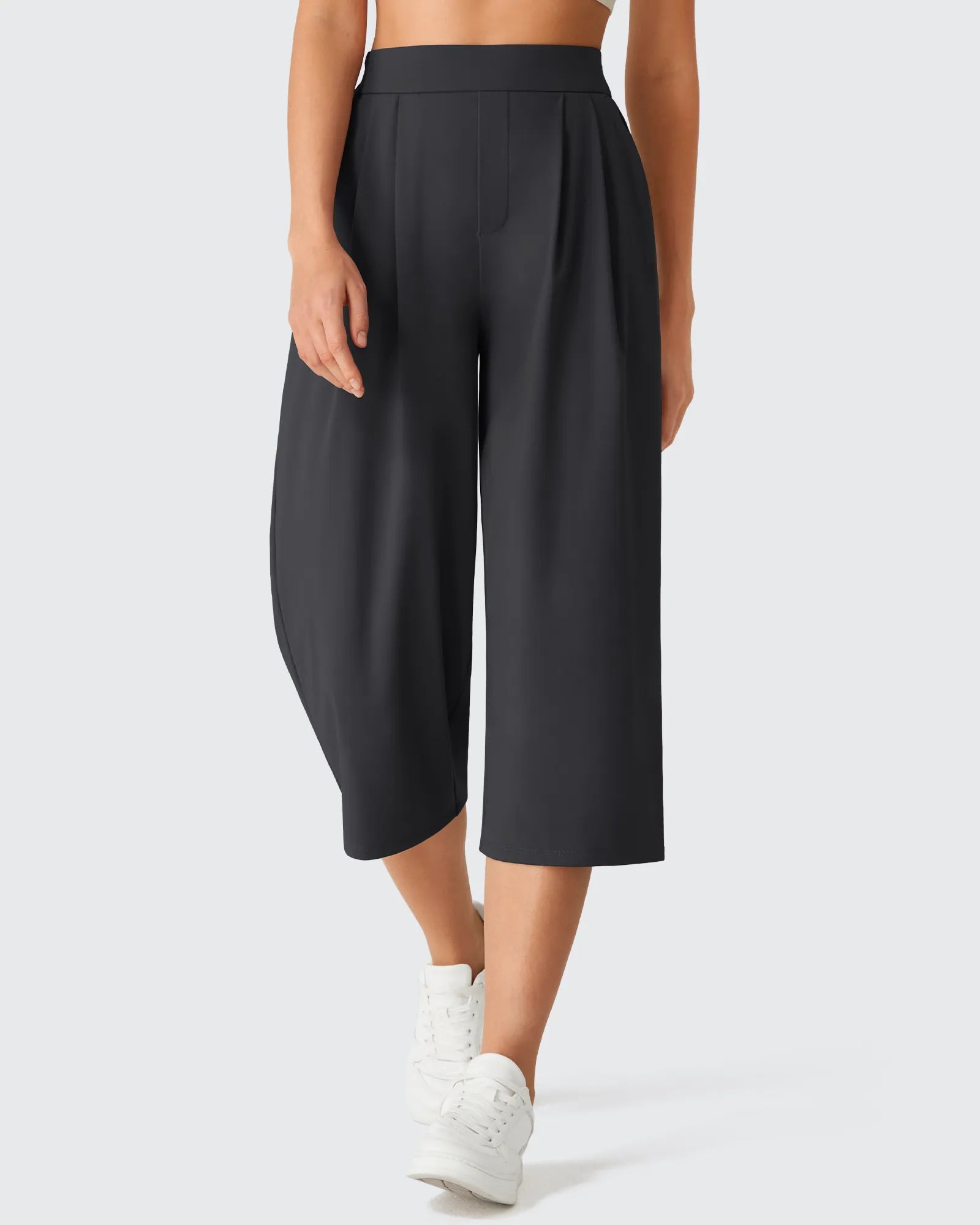 G4Free - ShiftReady Elastic Waist Wide Leg Capri Pants 18'' -GF26J897C007F-XS
