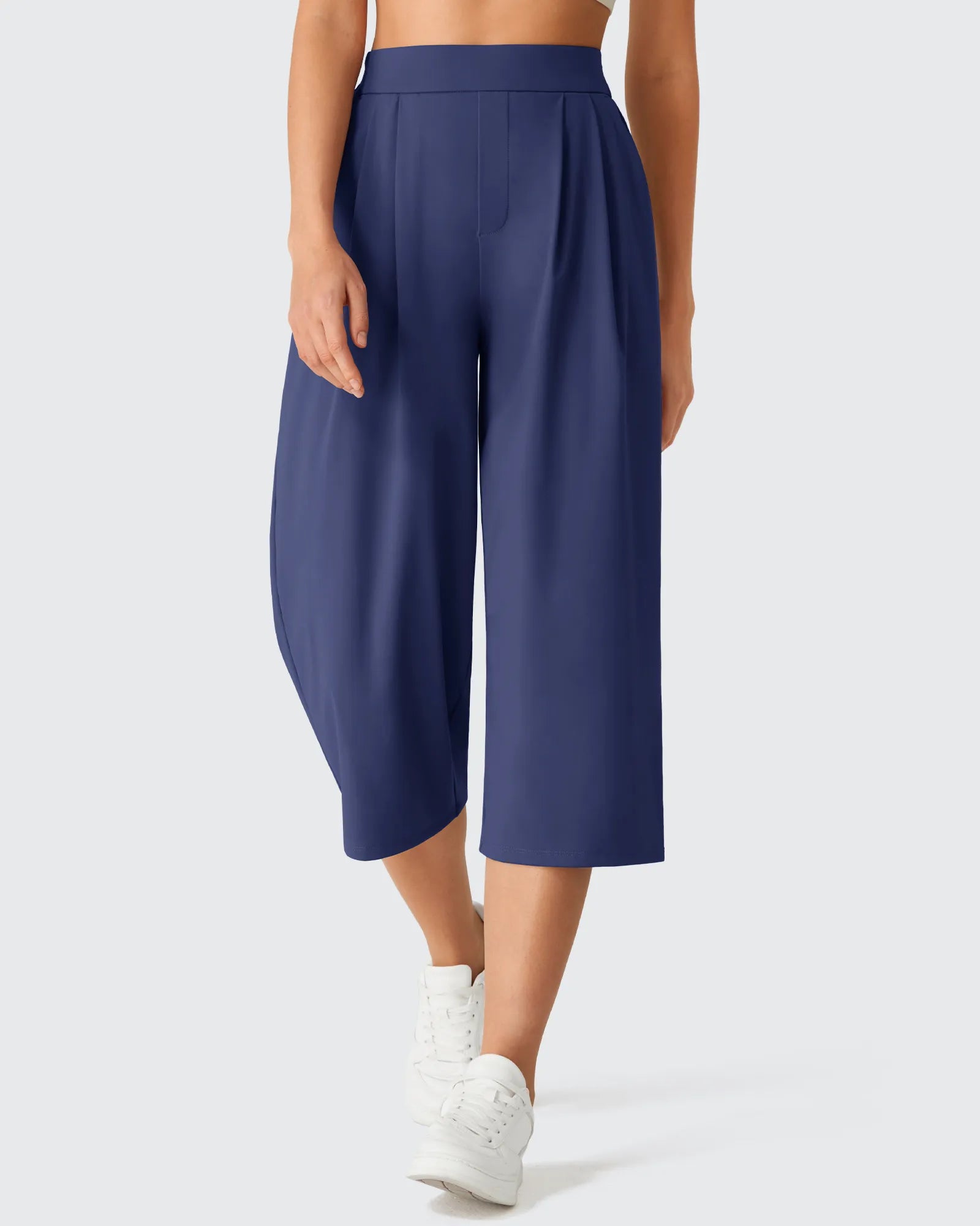 G4Free - ShiftReady Elastic Waist Wide Leg Capri Pants 18'' -GF26J897C007F-XS