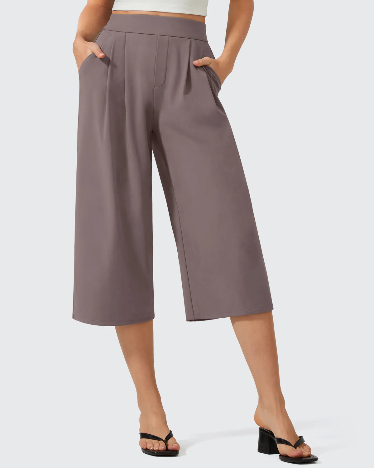 G4Free - ShiftReady Elastic Waist Wide Leg Capri Pants 18'' -GF26J897C007F-XS-GF26J897C007A-S-GF26J897C007B-M-GF26J897C007C-L-GF26J897C007D-XL