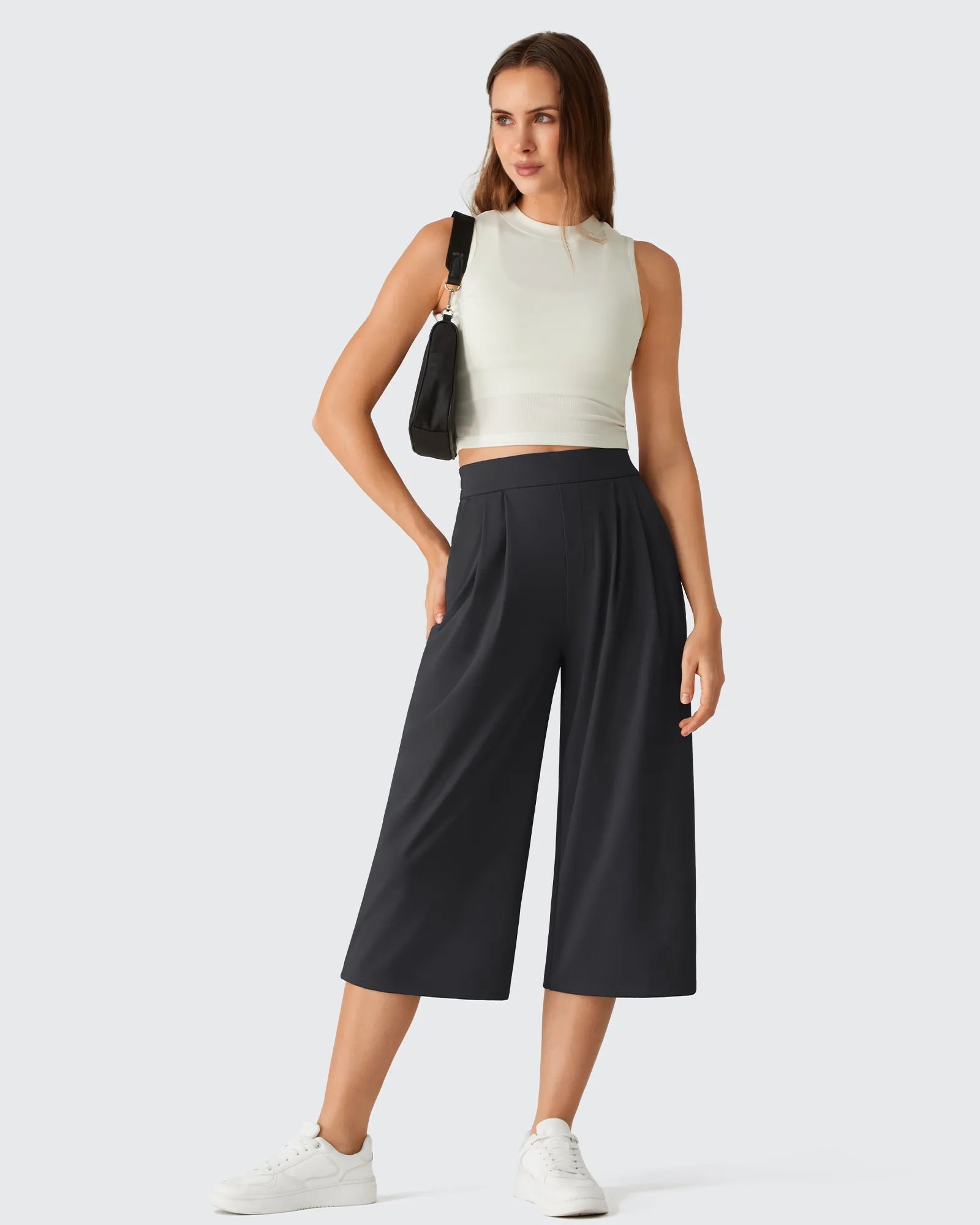 G4Free - ShiftReady Elastic Waist Wide Leg Capri Pants 18'' -GF26J897C007F-XS-GF26J897C007A-S-GF26J897C007B-M-GF26J897C007C-L-GF26J897C007D-XL