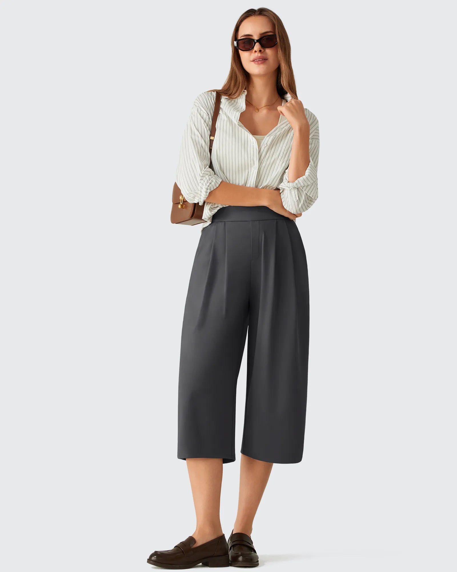 G4Free - ShiftReady Elastic Waist Wide Leg Capri Pants 18'' -GF26J897C007F-XS-GF26J897C007A-S-GF26J897C007B-M-GF26J897C007C-L-GF26J897C007D-XL