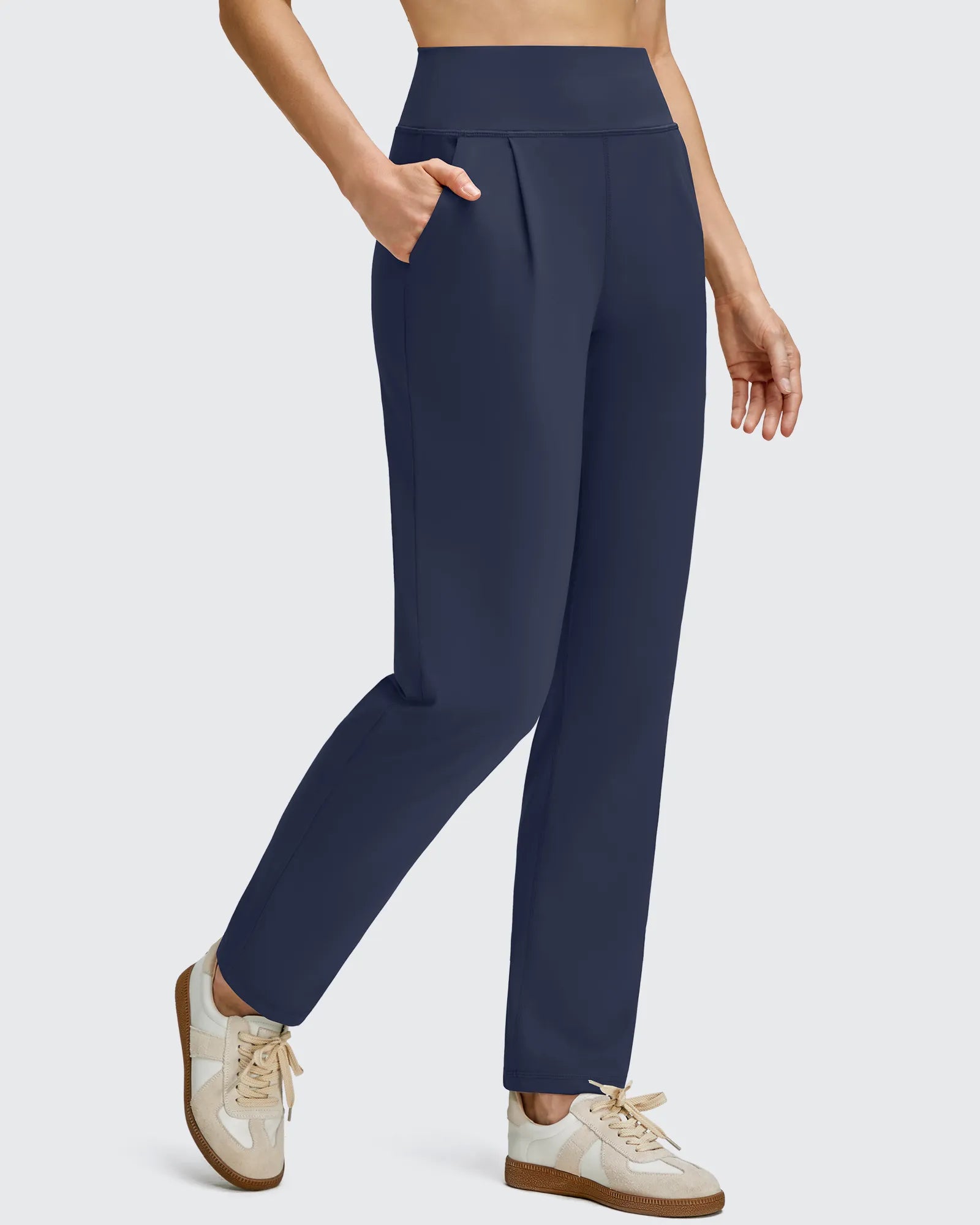 G4Free - ShiftReady Front Pleated Ankle Tapered High Waist Trousers -GF25D637AA-S-GF25D638AA-S-GF25D639AA-S-GF25D637AB-M-GF25D638AB-M