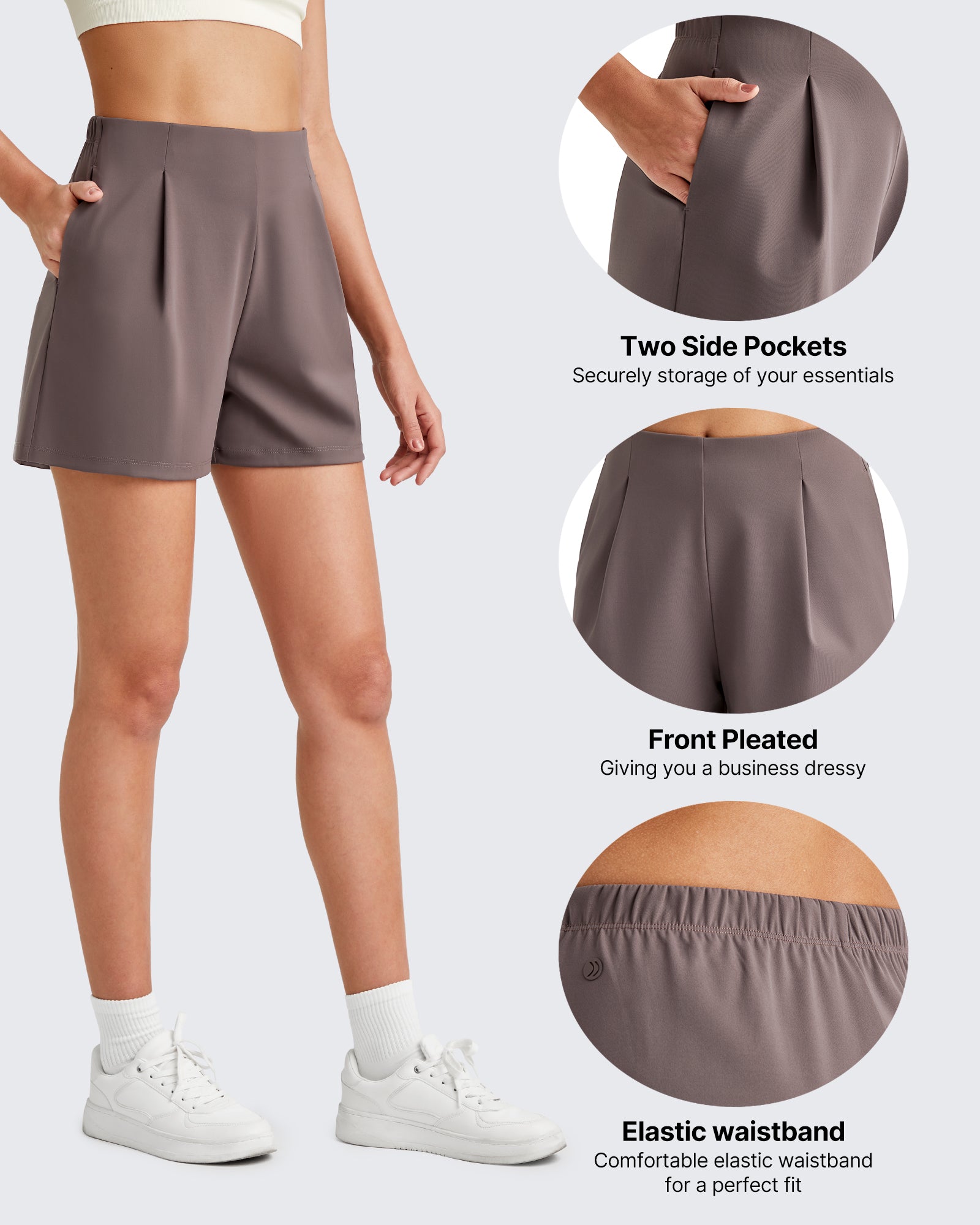 G4Free - ShiftReady High-Rise Pleated Work Shorts 5'' -GF25E395FA-S-GF25E395FB-M-GF25E395FC-L-GF25E395FD-XL-GF25E395FE-XXL