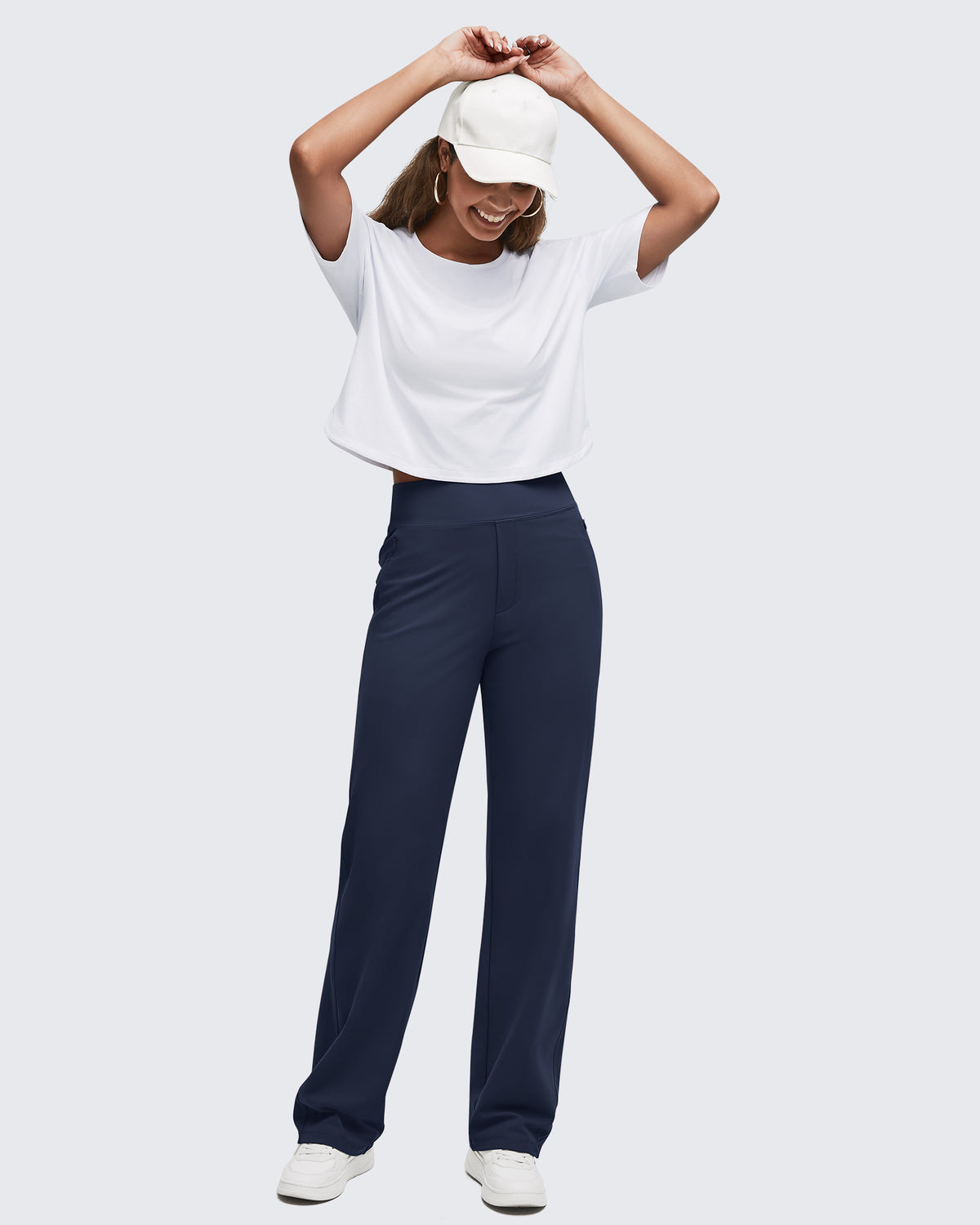 G4Free - ShiftReady High Waist Hidden Zipper Pockets Dress Pants -GF25D571BA-S