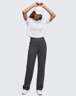G4Free - ShiftReady High Waist Hidden Zipper Pockets Dress Pants -GF25D571DA-S