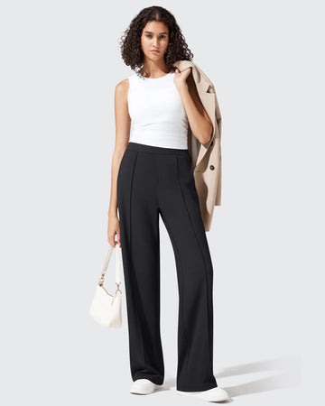Women's Yoga Dress Pants - Wide Leg Work Yoga Trousers | G4Free